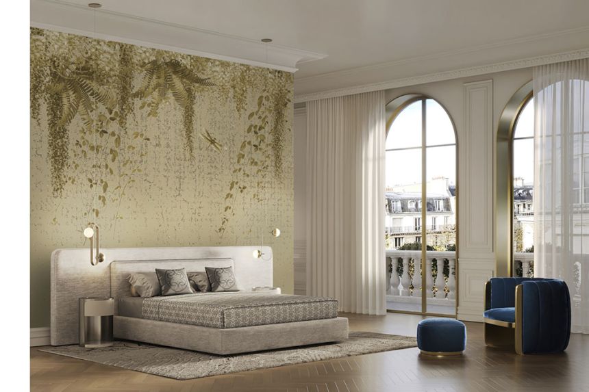 Luxury wall mural, Wisteria and ferns, Z34973, Elie Saab 2