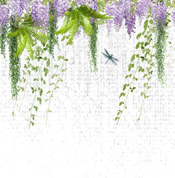 Luxury wall mural, Wisteria and ferns, Z34975, Elie Saab 2