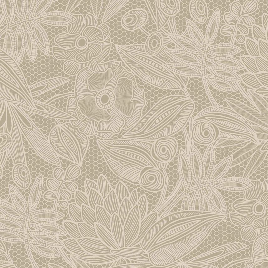 Green-gray floral non-woven wallpaper, 340113, Gilded, Eijffinger