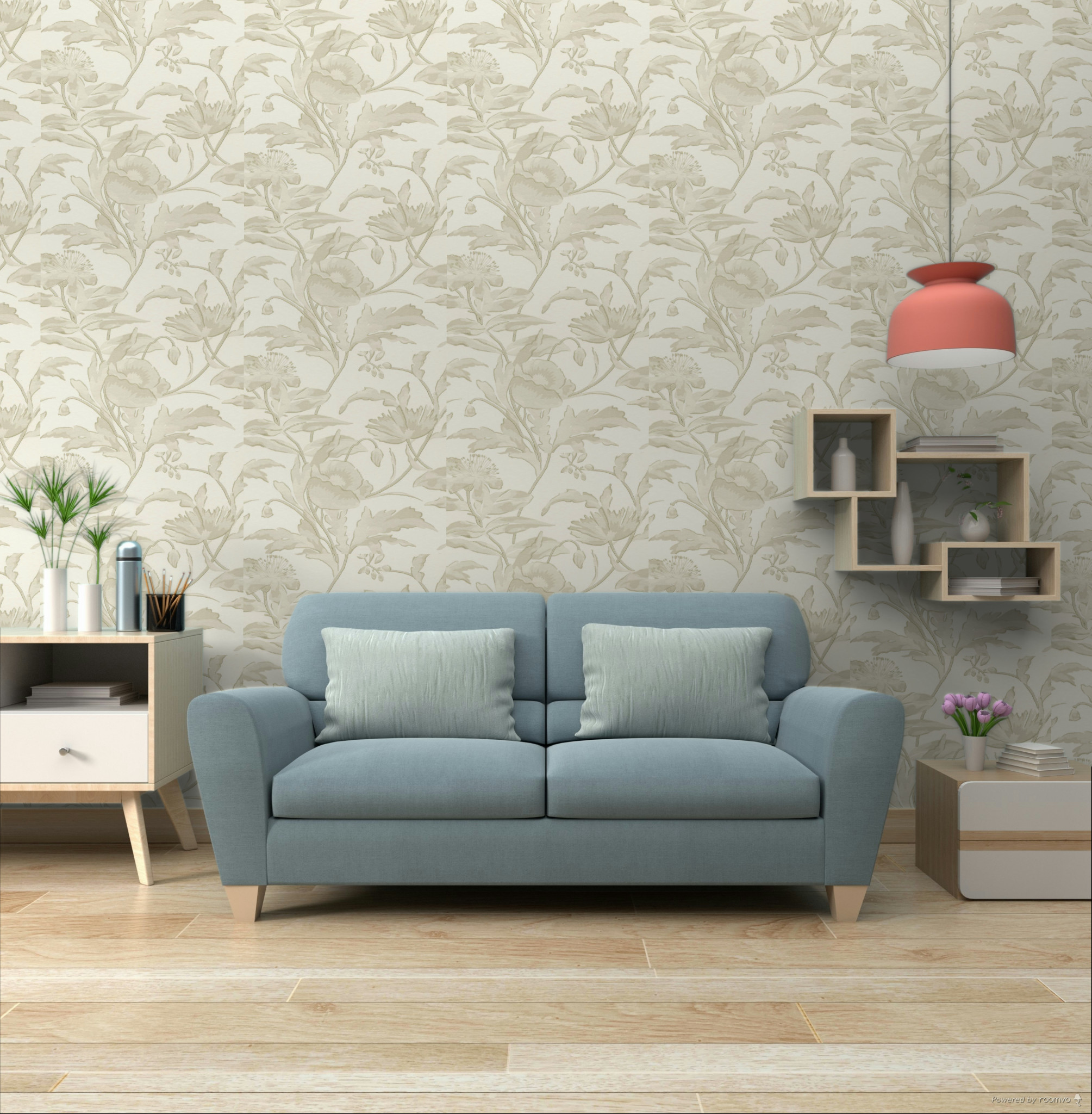 White-gold floral non-woven wallpaper, 340130, Gilded, Eijffinger