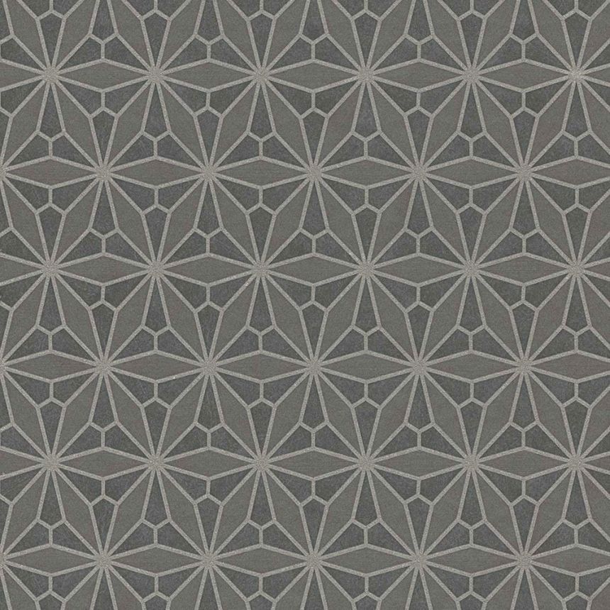 Gray-black non-woven floral wallpaper, 340144, Gilded, Eijffinger