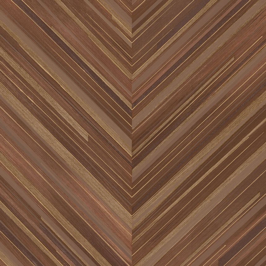 Brown geometric wallpaper, herringbone, 340163, Gilded, Eijffinger