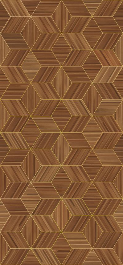 Geometric non-woven wall mural, paneling imitation, 340181, Gilded, Eijffinger