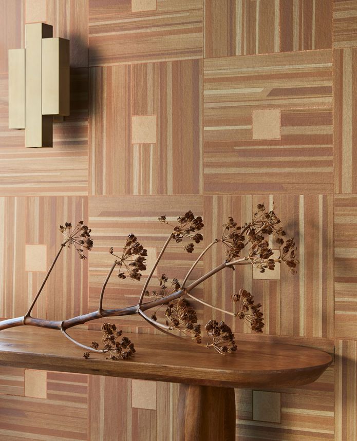 Geometric non-woven wall mural, paneling imitation, 340182, Gilded, Eijffinger