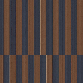 Blue-brown striped retro wallpaper, 333622, Revive, Eijffinger