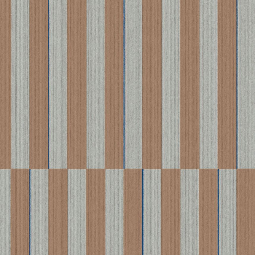 Blue-brown striped retro wallpaper, 333623, Revive, Eijffinger