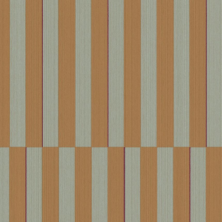 Brown-green striped retro wallpaper, 333625, Revive, Eijffinger