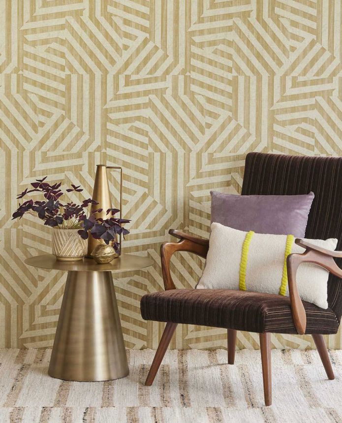 Gold-beige geometric retro wallpaper, 333630, Revive, Eijffinger