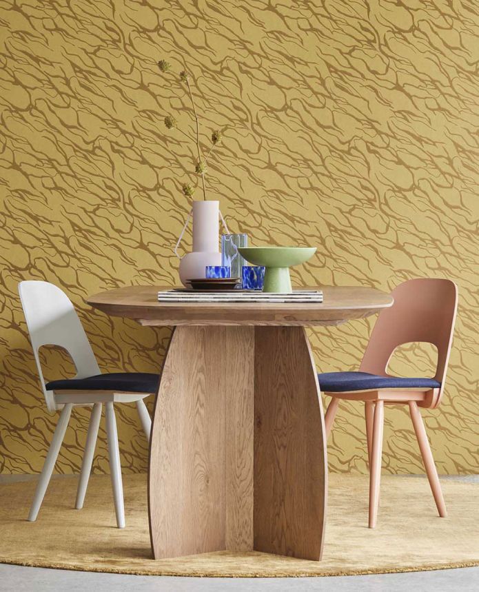 Ochre-gold non-woven wallpaper, 333641, Revive, Eijffinger