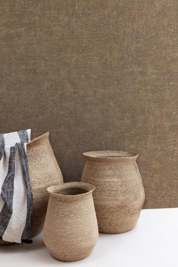 Brown non-woven wallpaper, BZ1008, Belize, Grandeco