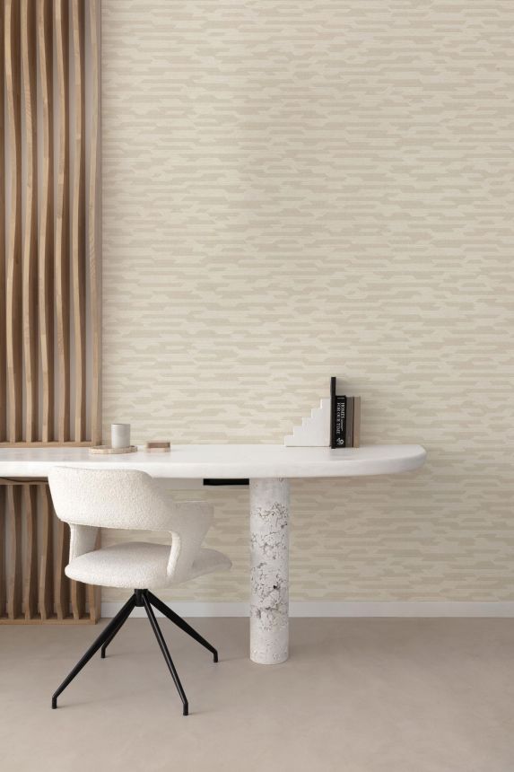 Beige geometric non-woven wallpaper BZ3215, Belize, Grandeco