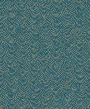 Blue-gold geometric non-woven wallpaper BZ3304, Belize, Grandeco