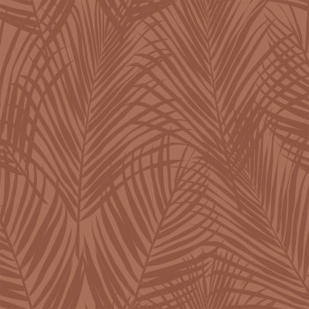 Non-woven wallpaper, palm leaves, brown, 139370, Bloom, Esta Home