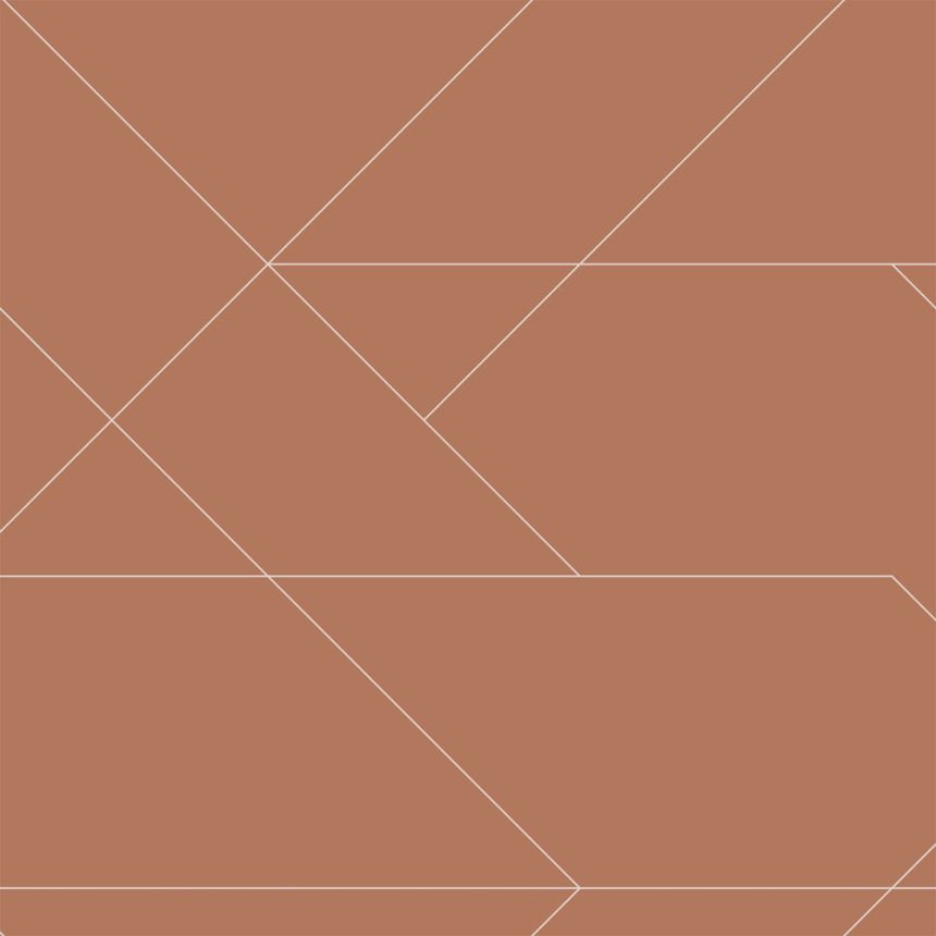 Geometric non-woven wallpaper, brown, 139373, Bloom, Esta Home