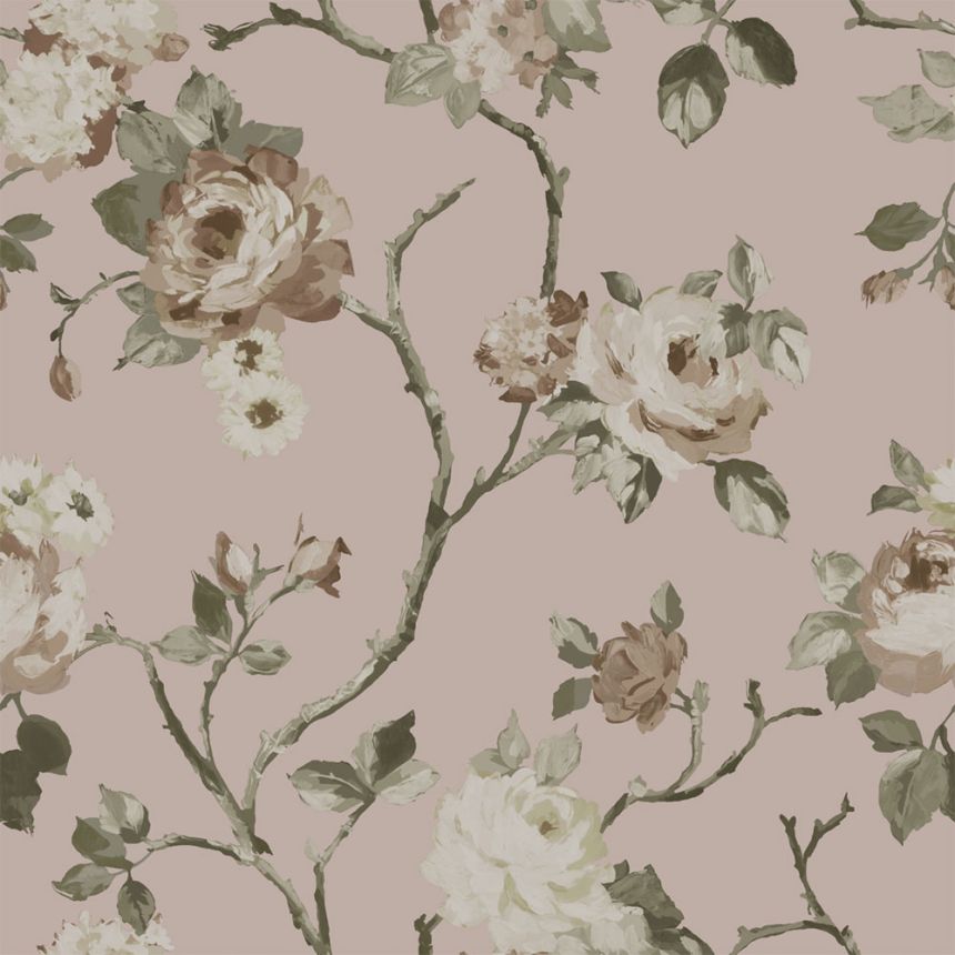 Floral non-woven wallpaper, pink, 139407, Bloom, Esta Home