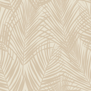 Non-woven wallpaper, palm leaves, beige, 139430, Bloom, Esta Home