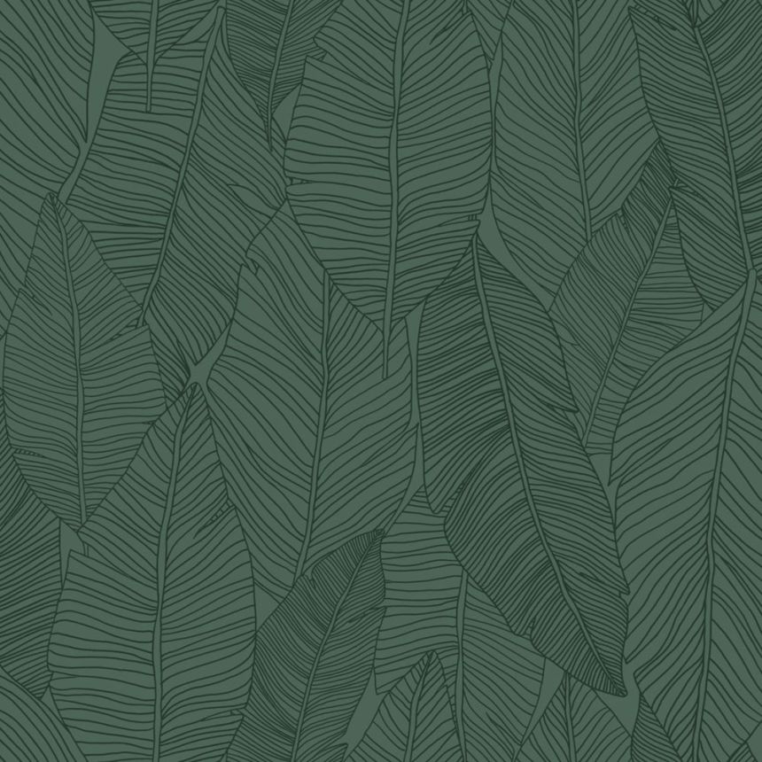 Non-woven wallpaper, leaves, green, 139449, Bloom, Esta Home