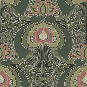 Floral non-woven wallpaper, green, 139571, Bloom, Esta Home