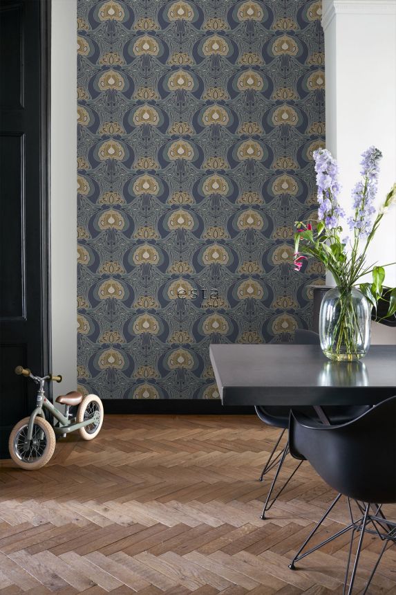 Floral non-woven wallpaper, blue, 139572, Bloom, Esta Home