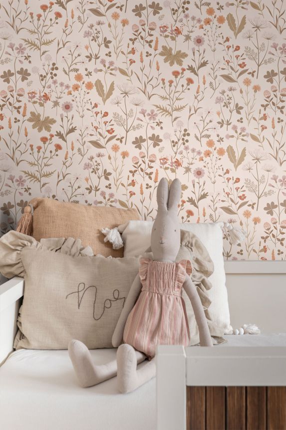 Floral non-woven wallpaper, pink, 139596, Bloom, Esta Home