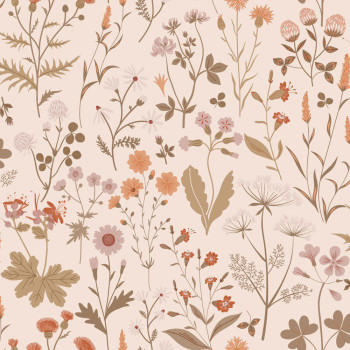 Floral non-woven wallpaper, pink, 139596, Bloom, Esta Home