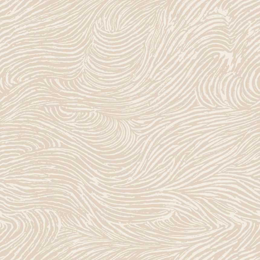 Non-woven wallpaper, waves, beige, 139660, Bloom, Esta Home