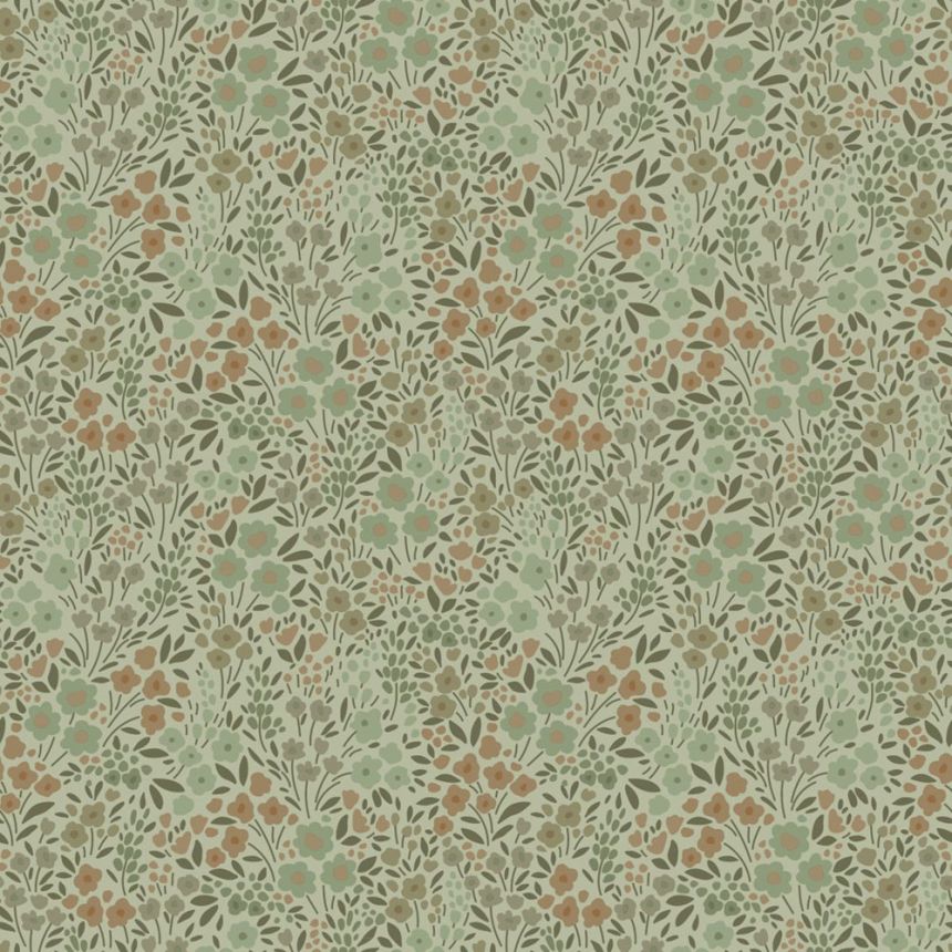 Floral non-woven wallpaper, green, 139699, Bloom, Esta Home