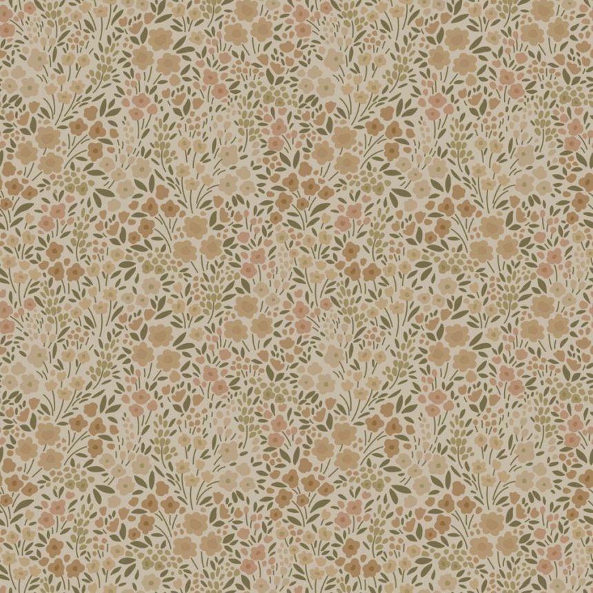 Floral non-woven wallpaper, beige, 139701, Bloom, Esta Home