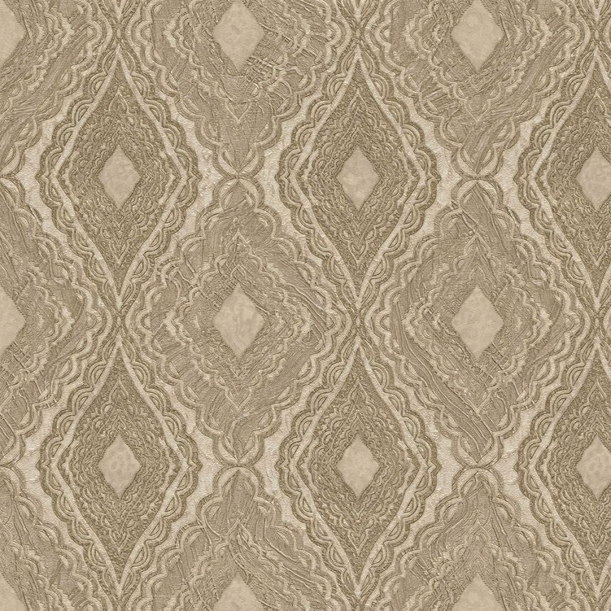 Luxury non-woven wallpaper with a vinyl surface 97108, geometric pattern, Terra, Emiliana Parati
