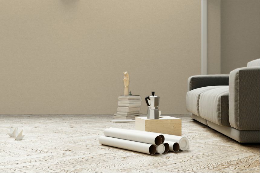 Non-woven wallpaper, beige, fabric imitation, JOY302, Joy, Rhapsody, Masureel