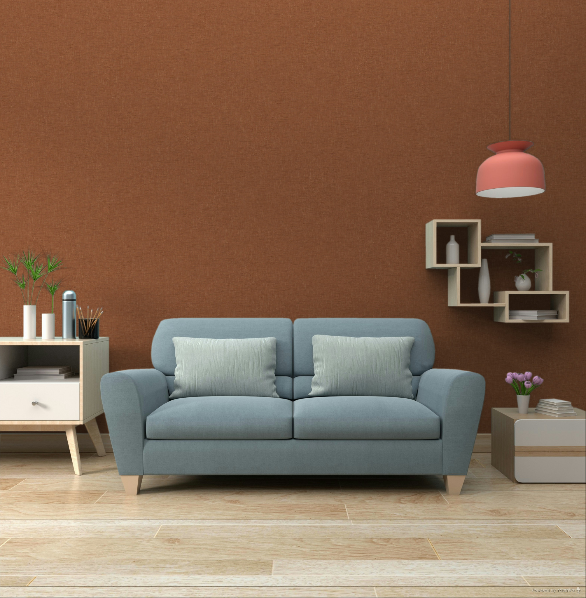 Non-woven wallpaper, orange, fabric imitation, JOY304, Joy, Rhapsody, Masureel