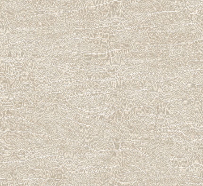 Non-woven wallpaper, waves, brown-beige, TER008, Terra, Masureel