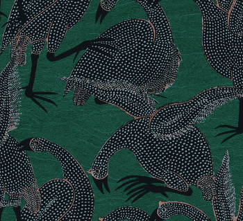 Non-woven wallpaper, birds, green, TER101, Terra, Masureel