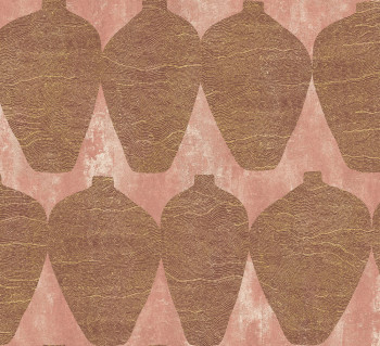 Non-woven wallpaper, vases, pink, TER203, Terra, Masureel