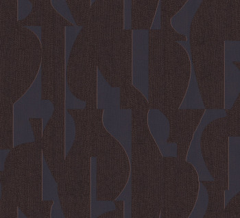 Geometric non-woven wallpaper, brown-black, TER304, Terra, Masureel