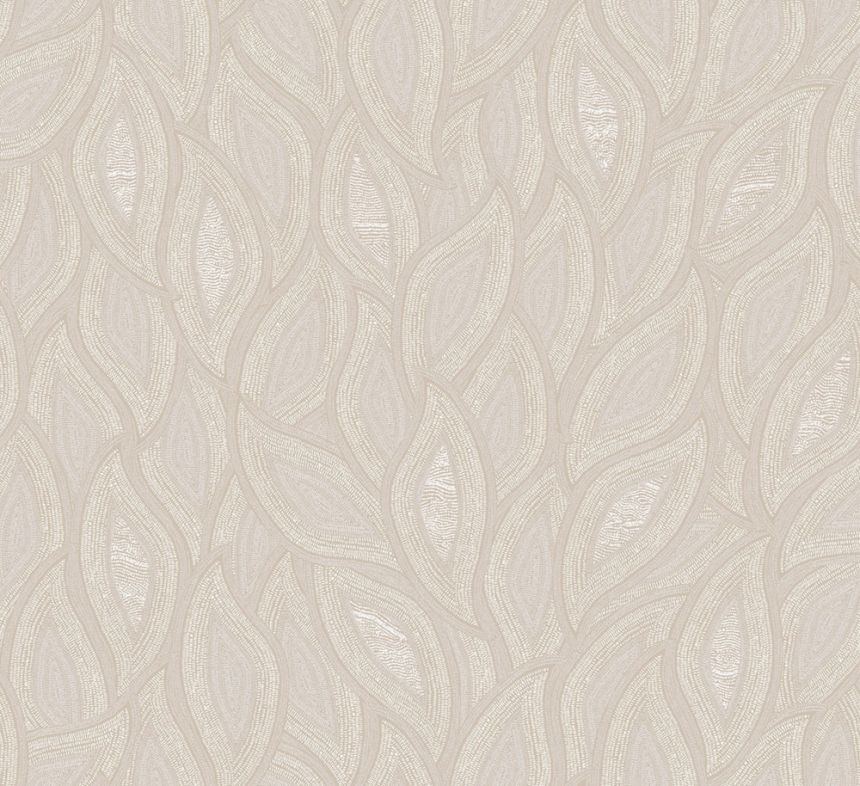 Non-woven wallpaper, leaves, cream, TER401, Terra, Masureel