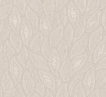 Non-woven wallpaper, leaves, cream, TER401, Terra, Masureel