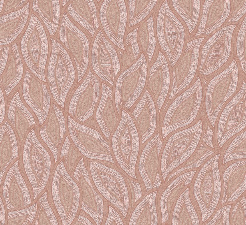 Non-woven wallpaper, leaves, pink, TER404, Terra, Masureel