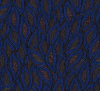 Non-woven wallpaper, leaves, blue, TER406, Terra, Masureel