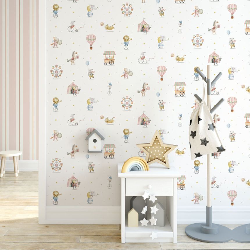 Children's wallpaper with animals, 971-1, Mika,  ICH Wallcoverings