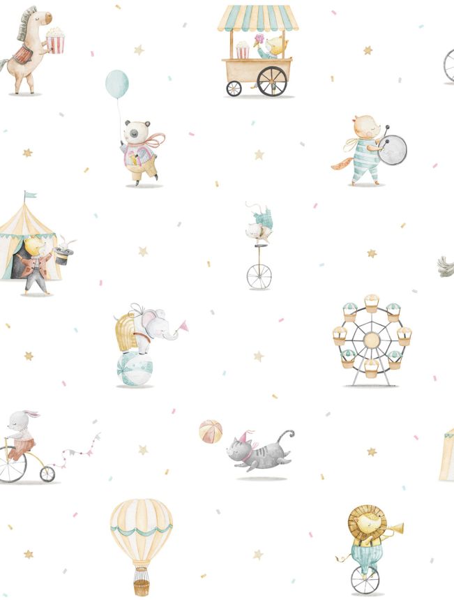 Children's wallpaper with animals, 971-3, Mika,  ICH Wallcoverings