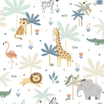 Children's wallpaper with jungle animals, 974-2, Mika,  ICH Wallcoverings