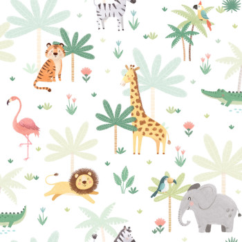 Children's wallpaper with jungle animals, 974-3, Mika,  ICH Wallcoverings