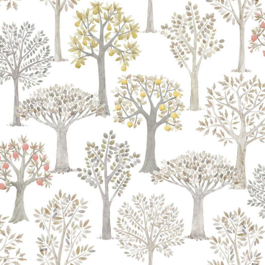 Children's wallpaper with trees, 975-1, Mika,  ICH Wallcoverings