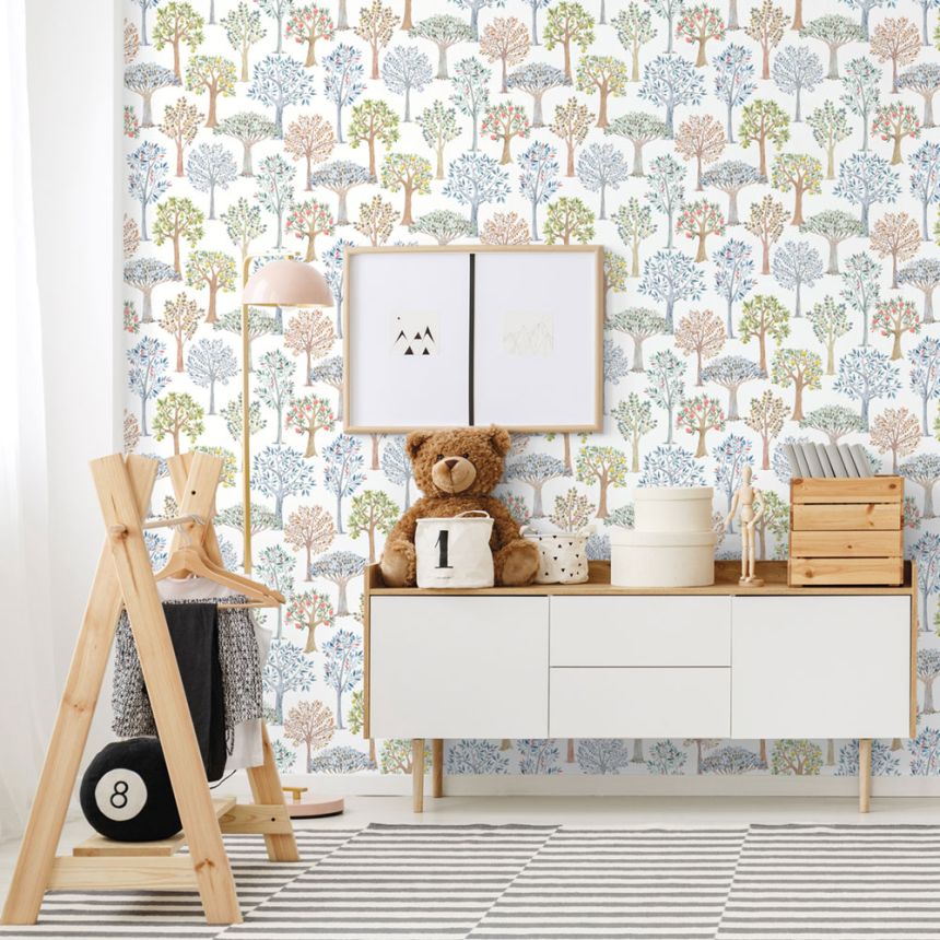 Children's wallpaper with trees, 975-2, Mika,  ICH Wallcoverings