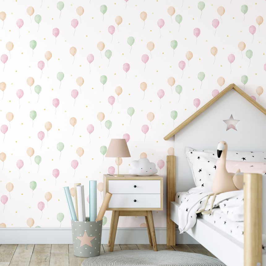 Children's wallpaper with balloons and stars, 970-1, Mika,  ICH Wallcoverings