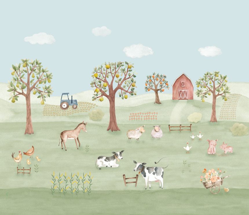 Children's wall mural, Farm, 981-2, Mika,  ICH Wallcoverings