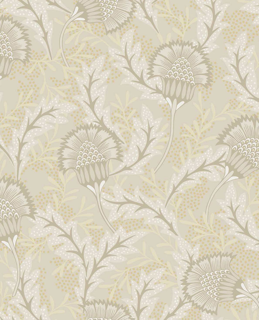 Non-woven wallpaper, cream-gold, flowers, 340210, Solange, Eijffinger