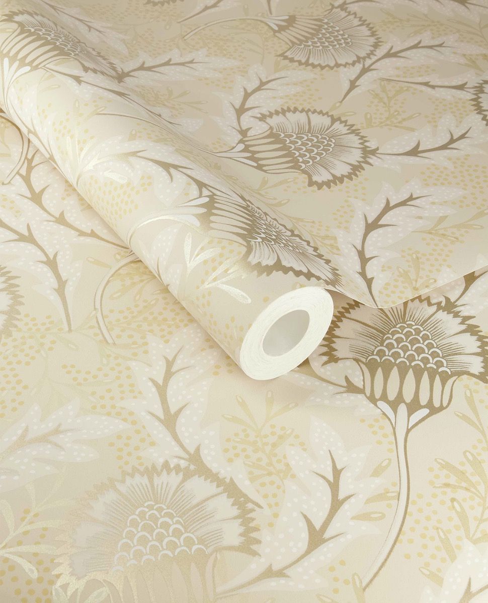 Non-woven wallpaper, cream-gold, flowers, 340210, Solange, Eijffinger