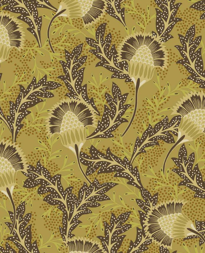 Non-woven wallpaper, ochre, flowers, 340212, Solange, Eijffinger